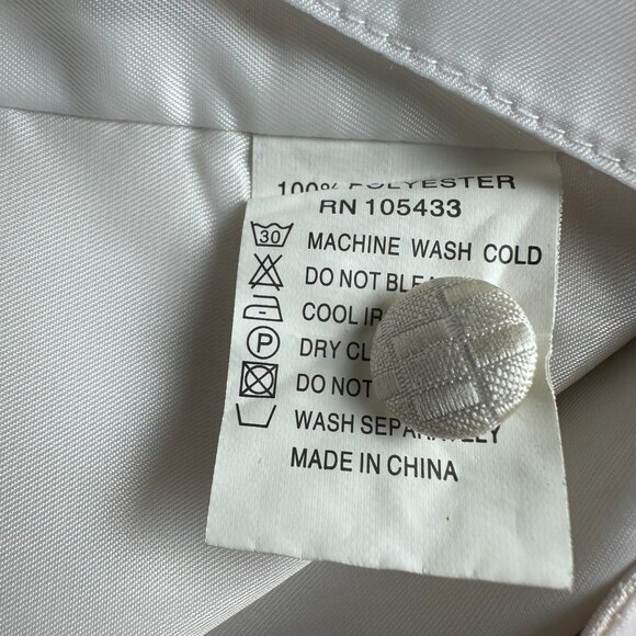 Umo Lorenzo Men's Textured Geometric Print Satin Lined Formal Vest Size L, Cream - Picture 10 of 11